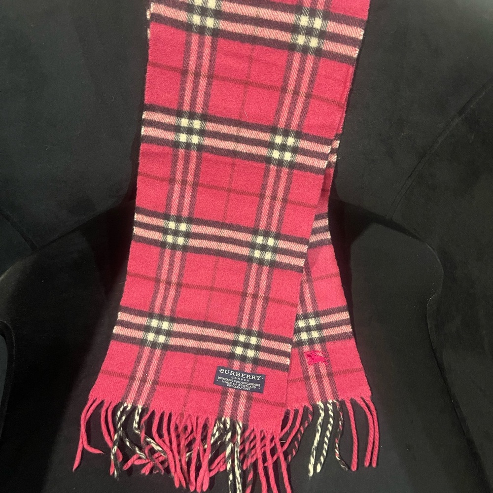 Burberry Hot Pink Check mini Scarf - Picture 4 of 5